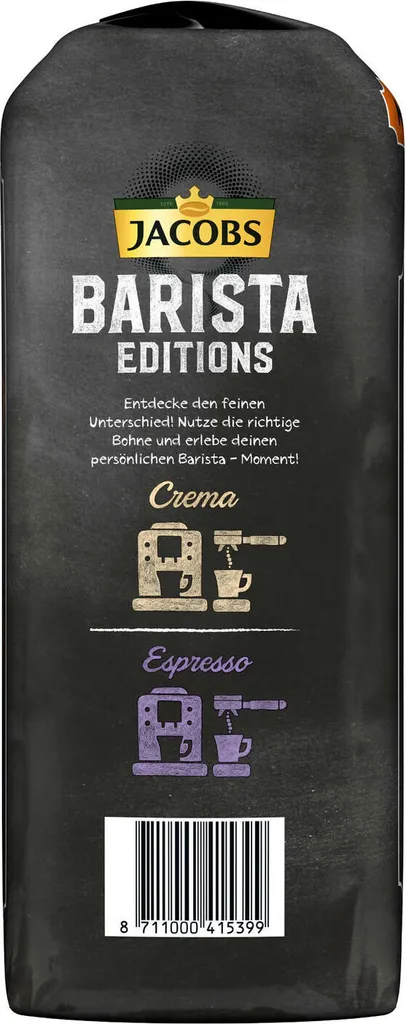 JACOBS Kaffeebohnen Barista Editions Crema Intense 3 Kg Geöstete Bohnen+ 1 Jacobs Barista Becher+ 1 Dose 8 JACOBS Kaffeebohnen Barista Editions Crema Intense 3 Kg Geöstete Bohnen+ 1 Jacobs Barista Becher+ 1 Dose – Bild 6