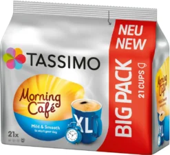 TASSIMO Kapseln Morning Café XL T-Discs Mild & Smooth 5 X 21 - 105 Getränke -Kaffeeprodukte 02a857927c88f6a749192b8bb1484437