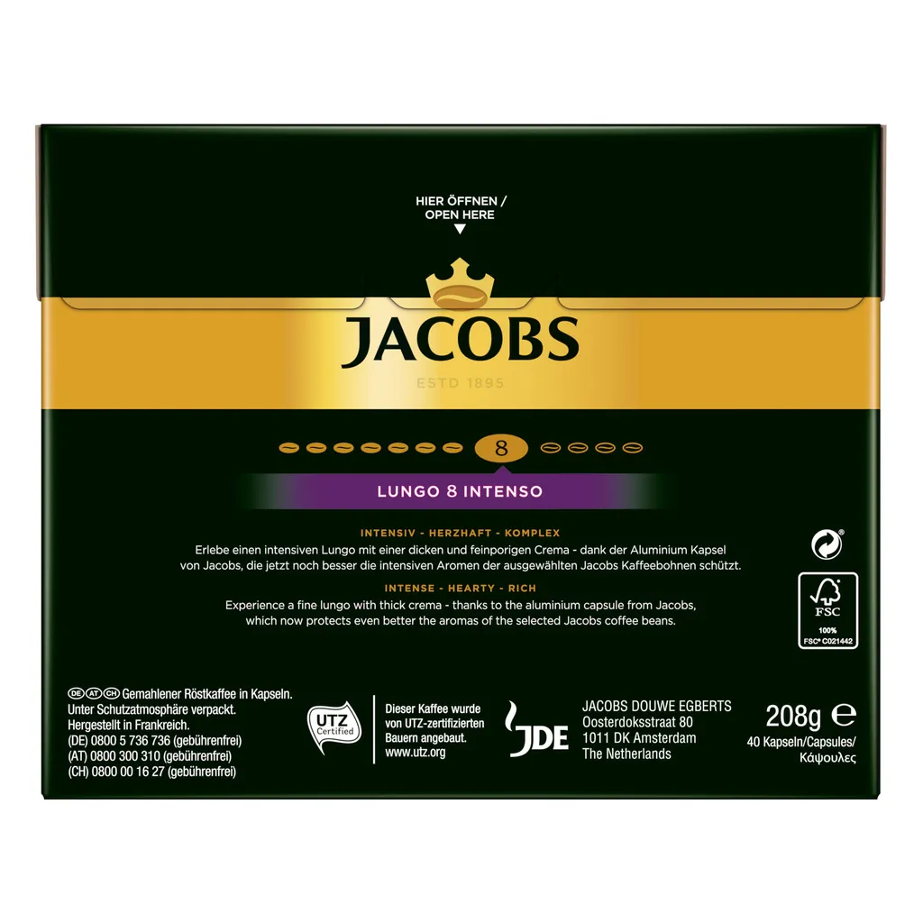 JACOBS Kapseln Lungo Intenso 5 X 40 Nespresso®* Kompatible Kaffeekapseln 5 JACOBS Kapseln Lungo Intenso 5 X 40 Nespresso®* Kompatible Kaffeekapseln – Bild 4
