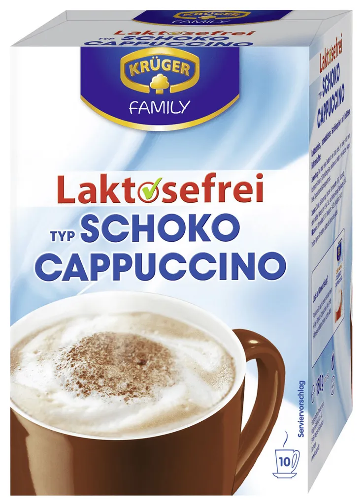 KRÜGER Cappuccino Schoko Enthält Koffein Laktosefrei 10x15 G 3 KRÜGER Cappuccino Schoko Enthält Koffein Laktosefrei 10x15 G