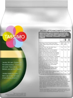 TASSIMO Jacobs Typ Latte Macchiato Classico T Discs Kapsel 5 X 8 Getränke) -Kaffeeprodukte 0e10e7eb7b1ed1d60a9c178a2c7033ae