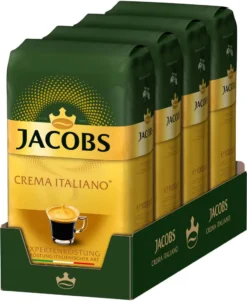 JACOBS Kaffeebohnen Expertenröstung Crema Italiano 4x1kg Ganze Kaffee Bohnen -Kaffeeprodukte 1148f78efa61ade81832984d7cb29708