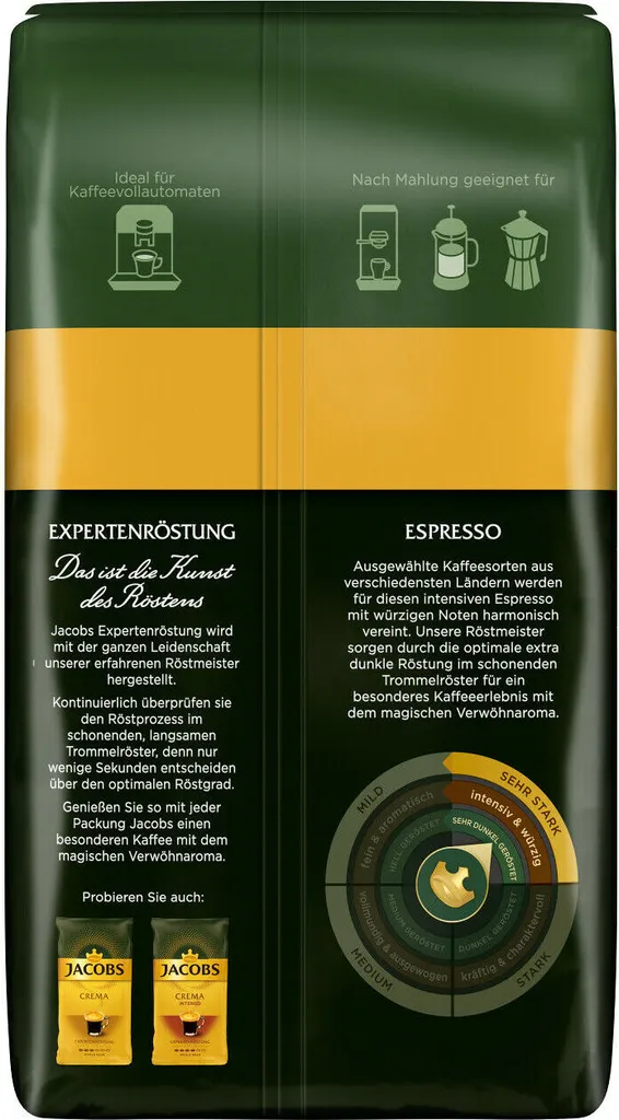 JACOBS Kaffeebohnen Expertenröstung Espresso 3 Kg Ganze Espressobohnen + 1 Jacobs Barista Becher + 1 Dose 4 JACOBS Kaffeebohnen Expertenröstung Espresso 3 Kg Ganze Espressobohnen + 1 Jacobs Barista Becher + 1 Dose – Bild 3