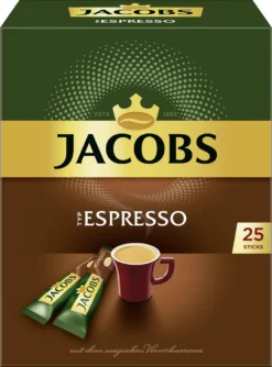 Jacobs Typ Espresso Sticks | Löslicher Kaffee | 25 Portionen -Kaffeeprodukte 19fb4872d8fcb3f8ccafb8544a66b635