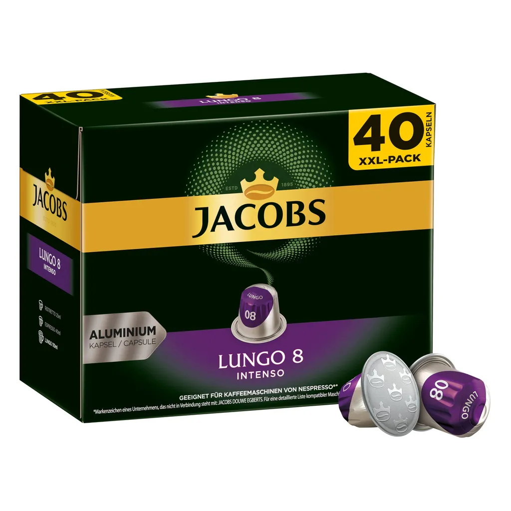 JACOBS Kapseln Lungo Intenso 5 X 40 Nespresso®* Kompatible Kaffeekapseln 4 JACOBS Kapseln Lungo Intenso 5 X 40 Nespresso®* Kompatible Kaffeekapseln – Bild 3