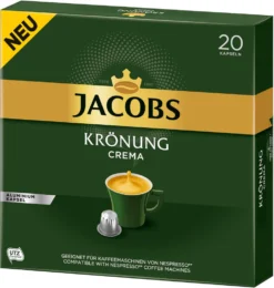 Jacobs Kaffeekapseln Krönung Crema, 20 Nespresso®* Kompatible Kapseln, 1 X 20 Getränke -Kaffeeprodukte 2569b71b7f7ef46fb57f38464a4a729f