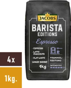 Jacobs Barista Editions Espresso, Bohnenkaffee, Ganze Bohnen, Röstkaffee, Kaffeebohnen, 4 X 1000 G -Kaffeeprodukte 2630bca9ac73955197f54e35eaa5bd11
