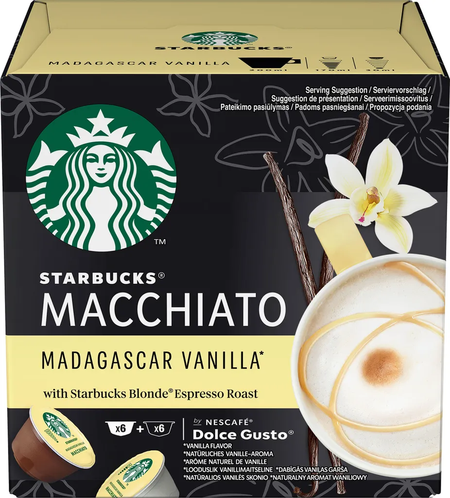 Nescafé® Nescafé Dolce Gusto Starbucks Vanilla Latte Macchiato, Milchkaffee, Kaffeekapsel, Röstkaffee, 6 Portionen 4 Nescafé® Nescafé Dolce Gusto Starbucks Vanilla Latte Macchiato, Milchkaffee, Kaffeekapsel, Röstkaffee, 6 Portionen – Bild 2