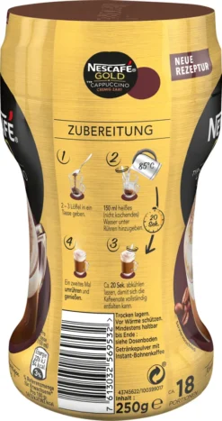 Nescafé® Nescafé Gold Typ Cappuccino Cremig Zart | 250g -Kaffeeprodukte 33e77e84d8b6287fd5ae89bfae36e9f9