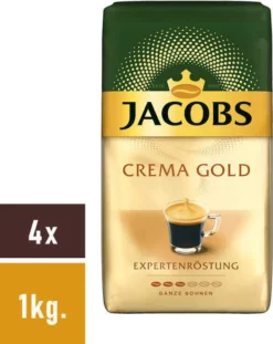 JACOBS Expertenröstung Crema Kaffee Ganze Bohne 4 X 1 Kg Kaffeebohnen -Kaffeeprodukte 40070be16d8064beb47e7667b08d9a6b