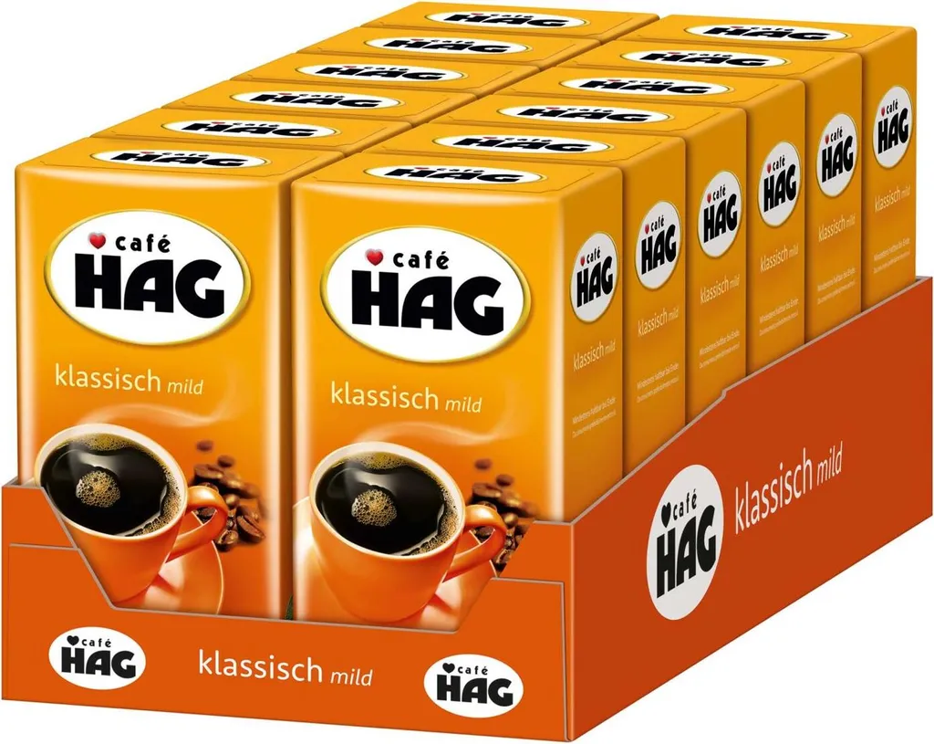CAFÉ HAG Klassisch Mild Filterkaffee Entkoffeiniert 12 X 500 G Kaffee Gemahlen 3 CAFÉ HAG Klassisch Mild Filterkaffee Entkoffeiniert 12 X 500 G Kaffee Gemahlen