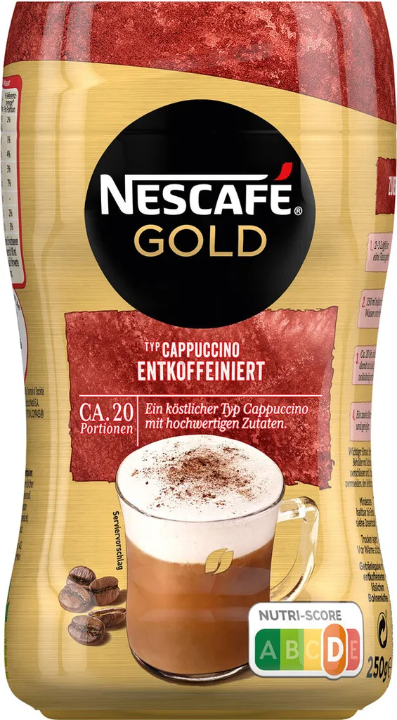 Nescafé® Nescafé Gold Typ Cappuccino Entkoffeiniert | 250g Dose 10 Nescafé® Nescafé Gold Typ Cappuccino Entkoffeiniert | 250g Dose – Bild 8