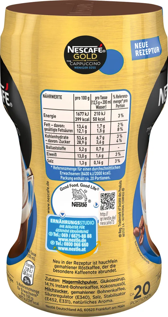 Nescafé® Nescafé Gold Typ Cappuccino Weniger Süß | 250g Dose 4 Nescafé® Nescafé Gold Typ Cappuccino Weniger Süß | 250g Dose – Bild 2