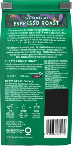 Nestlé® Starbucks Espresso Roast,Dark Roast,Karamellnote, Ganze Bohne, 200g -Kaffeeprodukte 5aa9f59491194a3015374e55a9cedfb6