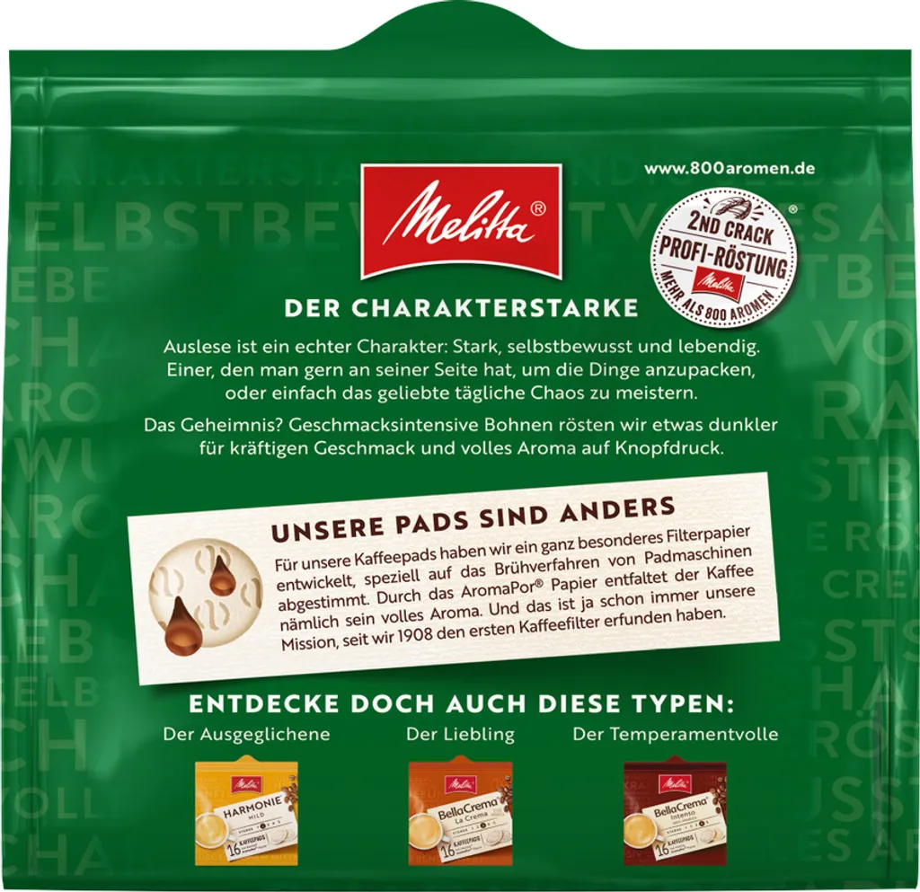 MELITTA Kaffeepads Auslese Klassisch 10x16 Pads Vollmundig Und Temperamentvoll 6 MELITTA Kaffeepads Auslese Klassisch 10x16 Pads Vollmundig Und Temperamentvoll – Bild 4
