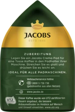 JACOBS Pads Crema Kräftig 5 X 18 Getränke - 90 Kaffeepads Senseo Kompatibel -Kaffeeprodukte 60f1f3cd6f1e1bd42ceac1192074d9b9