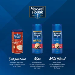MAXWELL HOUSE Löskaffee Mild Blend Löslicher Kaffee Instantkaffee 8 X 500 G Beutel -Kaffeeprodukte 642aacadca44bd852f0130520df9ef66