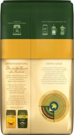 JACOBS Kaffeebohnen Expertenröstung Crema Gold 2 X 1 Kg Ganze Kaffee Bohnen Geröstet -Kaffeeprodukte 65e5ee3ef0f2e176e13bc88f24f7574a 2
