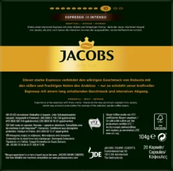Jacobs Kapseln Espresso Intenso | 20 Nespresso® Komp. Kapseln -Kaffeeprodukte 66d05577bff512e66017f14b2c9fe391