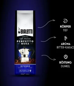 Bialetti Perfetto Moka Stark 250 G, 250 G, Dunkle Röstung, Kaffee, 30% Arabica, 70% Robust, Tasche -Kaffeeprodukte 6e646dccf3d7bd6e2ba8a7d1b5c29e2a