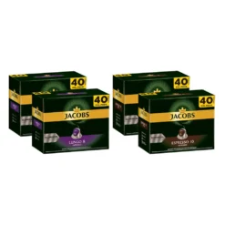 JACOBS Kapseln Nespresso®* Kompatibel 2 X 40 Lungo 8 Intenso + 2 X 40 Espresso 10 Intenso XXL-Pack - Insgesamt 160 Getränke -Kaffeeprodukte 73c7c7f606a92b91115ff5429b753cb2
