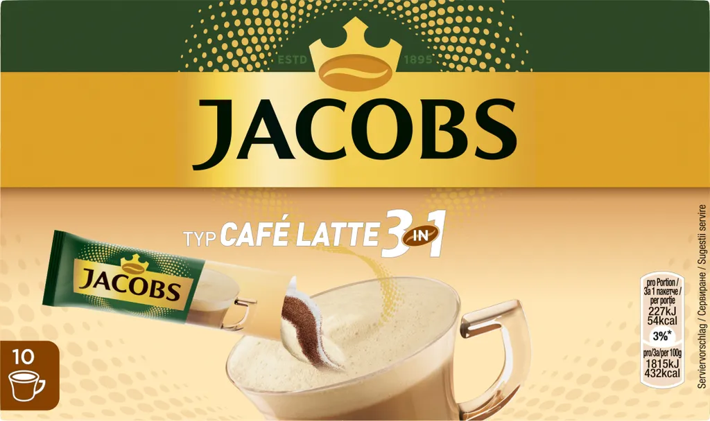 Jacobs 3in1 Sticks Café Latte | Löslicher Kaffee | 10 Portionen 8 Jacobs 3in1 Sticks Café Latte | Löslicher Kaffee | 10 Portionen – Bild 6