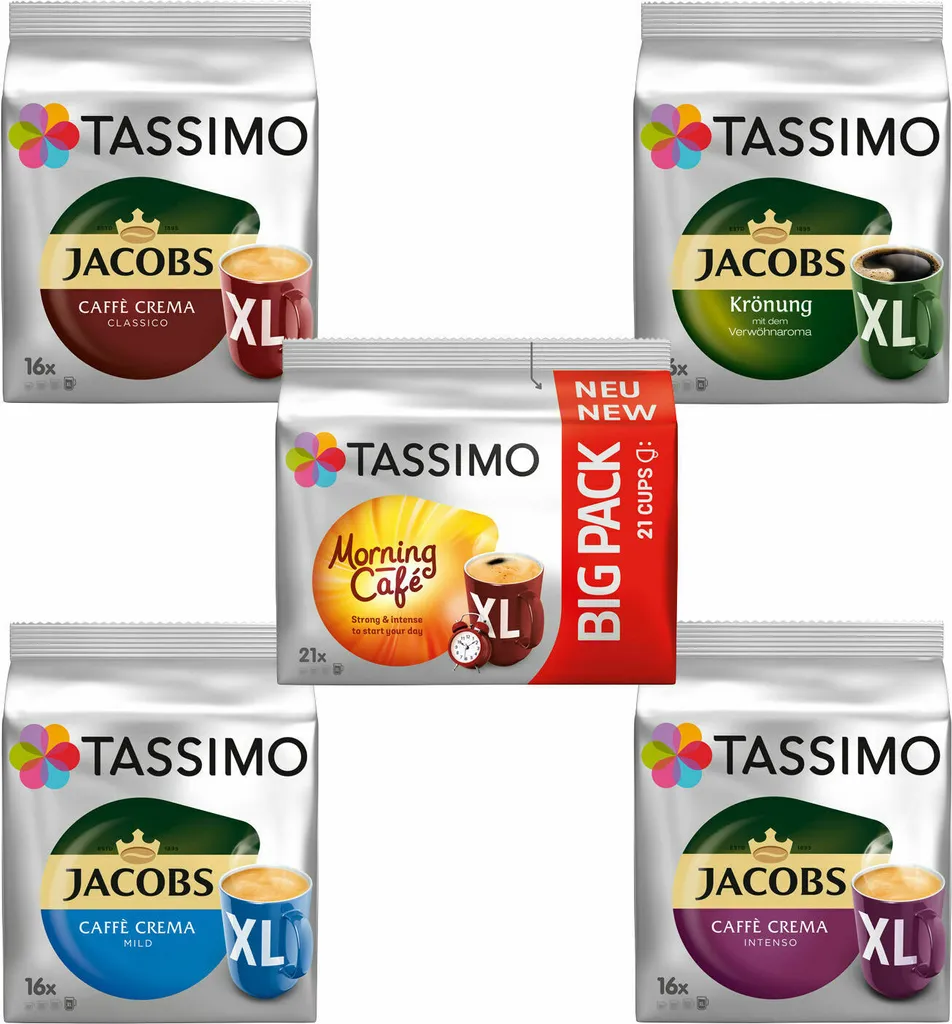 TASSIMO Vielfaltspaket XL Becherportion 5 Sorten Morning Café Mild Crema Intenso 5 TASSIMO Vielfaltspaket XL Becherportion 5 Sorten Morning Café Mild Crema Intenso – Bild 3