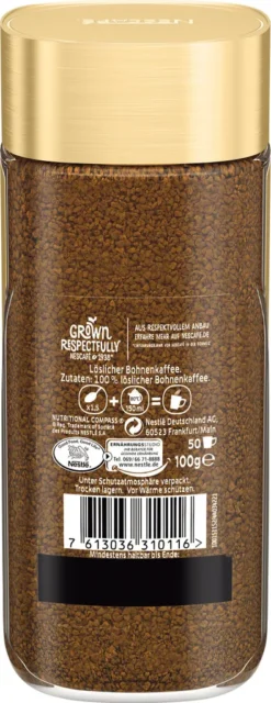 Nestlé® Nescafé Gold Das Original, Löslicher Bohnenkaffee, Kaffee, Gemahlener Röstkaffee, Glas, 100 G -Kaffeeprodukte 80fed8a36e910512b23dc0d0f338be2f