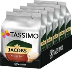 Tassimo Jacobs Café Au Lait 5er Pack, Kaffee, Kaffeekapsel, Milchkaffee Aus Gemahlenem Röstkaffee, 80 T-Discs / Portionen -Kaffeeprodukte 8869c2f970e04d281fee76430140024d