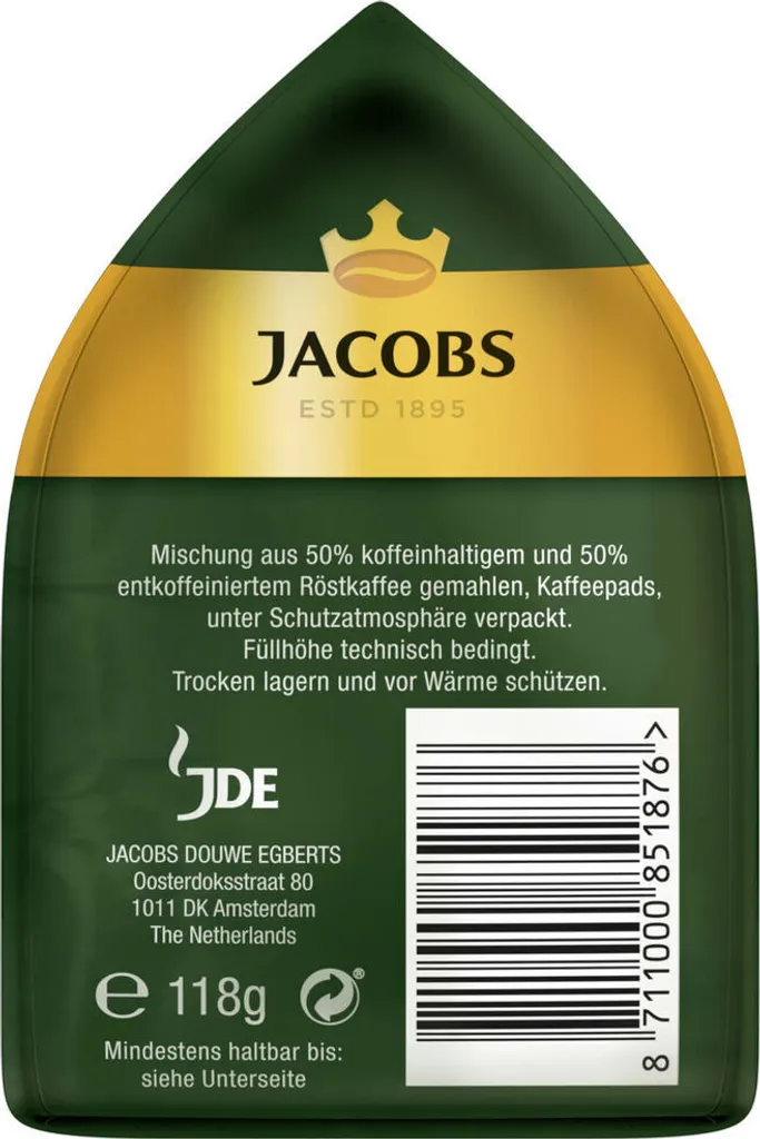 JACOBS Pads Crema Balance 5 X 18 Getränke - 90 Kaffeepads Senseo Kompatibel 8 JACOBS Pads Crema Balance 5 X 18 Getränke - 90 Kaffeepads Senseo Kompatibel – Bild 6