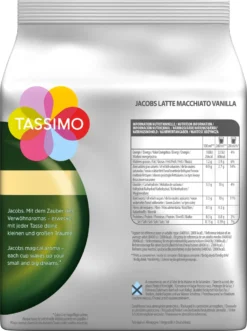 Tassimo Kapseln Jacobs Typ Latte Macchiato Vanilla | 8 Kaffeekapseln -Kaffeeprodukte 8d325224340800e82853dbe2be91f788