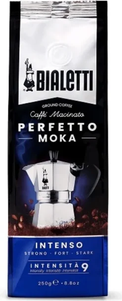 Bialetti Perfetto Moka Stark 250 G, 250 G, Dunkle Röstung, Kaffee, 30% Arabica, 70% Robust, Tasche -Kaffeeprodukte 934036002de8fcd5816b9a0094d1d310