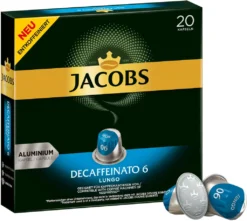 JACOBS Kapseln Decaffeinato 6 Lungo Entkoffeiniert 1 X 20 Nespresso®* Kompatible Kaffeekapseln -Kaffeeprodukte 9372ef07e3396c7c58acd267eab970c6