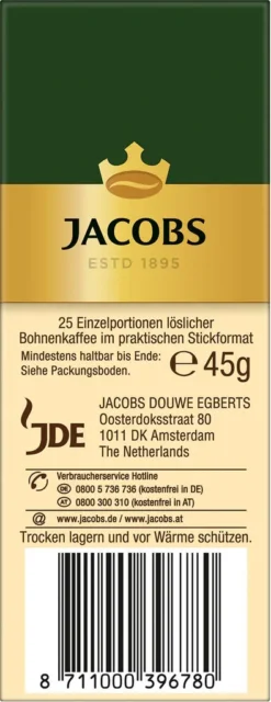 JACOBS Typ Cafe Crema Löslicher Kaffee 12 X 25 Sticks 15 JACOBS Typ Cafe Crema Löslicher Kaffee 12 X 25 Sticks -Kaffeeprodukte 9f5cdfef962f5f02556217479788c3c5
