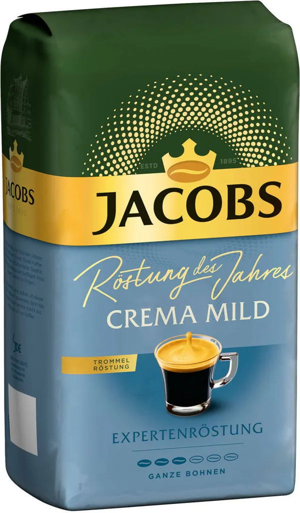 JACOBS Kaffeebohnen Expertenröstung Crema Mild Röstung Des Jahres 2 X 1 Kg + 1 Aluminium Dose Barista Design 7 JACOBS Kaffeebohnen Expertenröstung Crema Mild Röstung Des Jahres 2 X 1 Kg + 1 Aluminium Dose Barista Design – Bild 5
