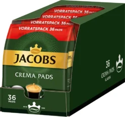 JACOBS Kaffeepads Crema Classic UTZ- 5 X 36 Getränke Pads Vorteilspack