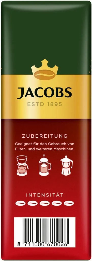 JACOBS Meisterröstung Filterkaffee 12 X 500 G Kaffee Gemahlen 6 JACOBS Meisterröstung Filterkaffee 12 X 500 G Kaffee Gemahlen – Bild 4