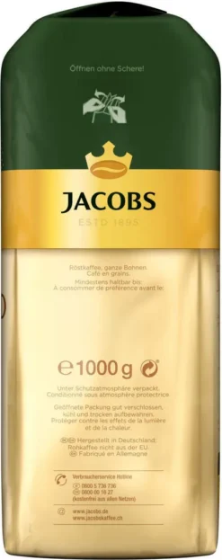 JACOBS Kaffeebohnen Expertenröstung Crema Gold 2 X 1 Kg Ganze Kaffee Bohnen Geröstet -Kaffeeprodukte adee64c1de8f7e0578b469b14199ac03 2
