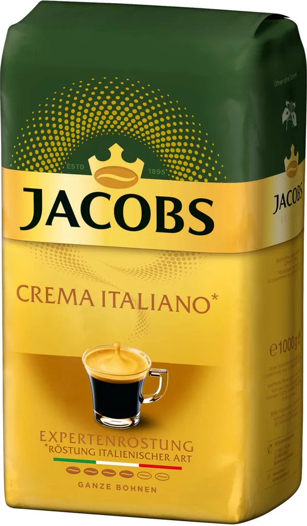 JACOBS Kaffeebohnen Expertenröstung Crema Italiano Bohnenkaffee 2 X 1 Kg Ganze Bohne 6 JACOBS Kaffeebohnen Expertenröstung Crema Italiano Bohnenkaffee 2 X 1 Kg Ganze Bohne – Bild 4