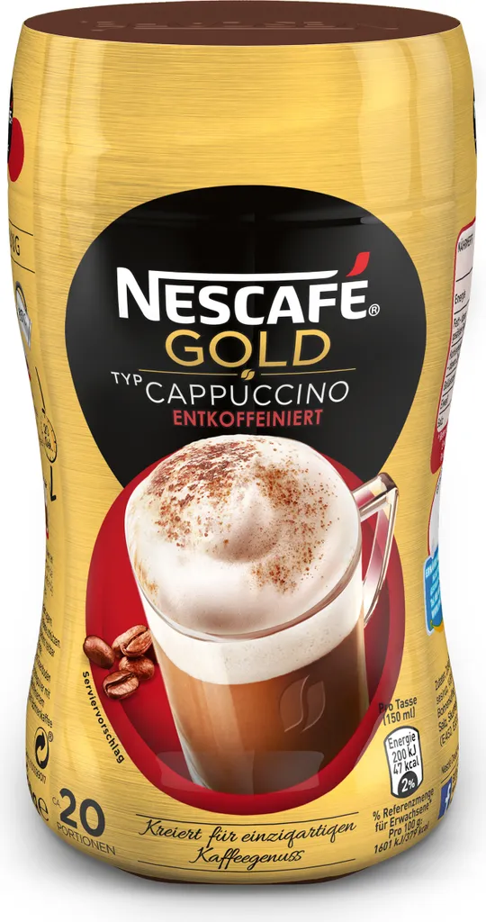 Nescafé® Nescafé Gold Typ Cappuccino Entkoffeiniert | 250g Dose 3 Nescafé® Nescafé Gold Typ Cappuccino Entkoffeiniert | 250g Dose