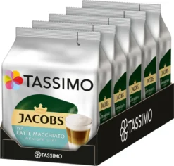 TASSIMO Kapseln Typ Latte Macchiato Weniger Süß Kaffeekapseln 5 X 8 Getränke