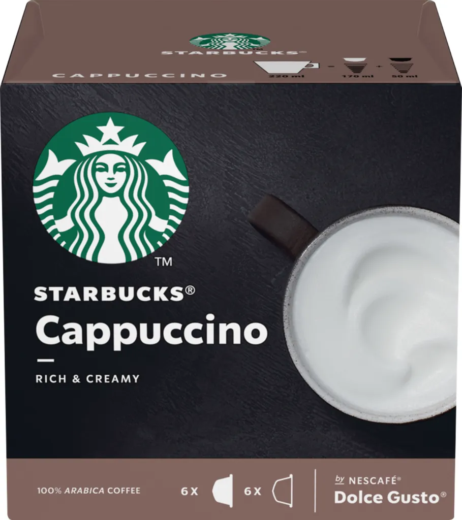 Nestlé® Starbucks By Nescafe Dolce Gusto 12 Kapseln Cappuccino Rich And Creamy Arabica Coffee 120g 3 Nestlé® Starbucks By Nescafe Dolce Gusto 12 Kapseln Cappuccino Rich And Creamy Arabica Coffee 120g