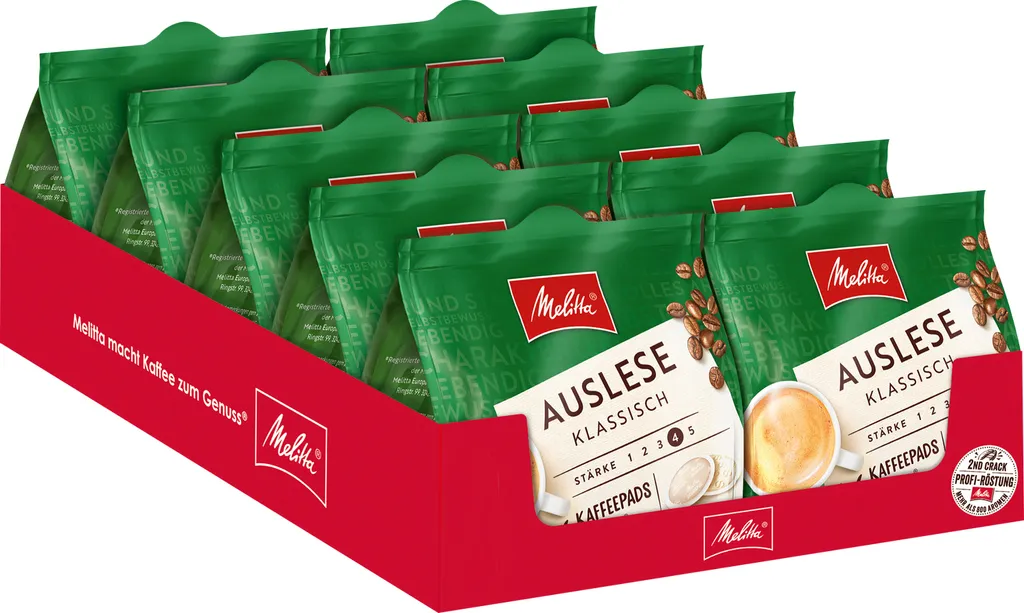 MELITTA Kaffeepads Auslese Klassisch 10x16 Pads Vollmundig Und Temperamentvoll 3 MELITTA Kaffeepads Auslese Klassisch 10x16 Pads Vollmundig Und Temperamentvoll