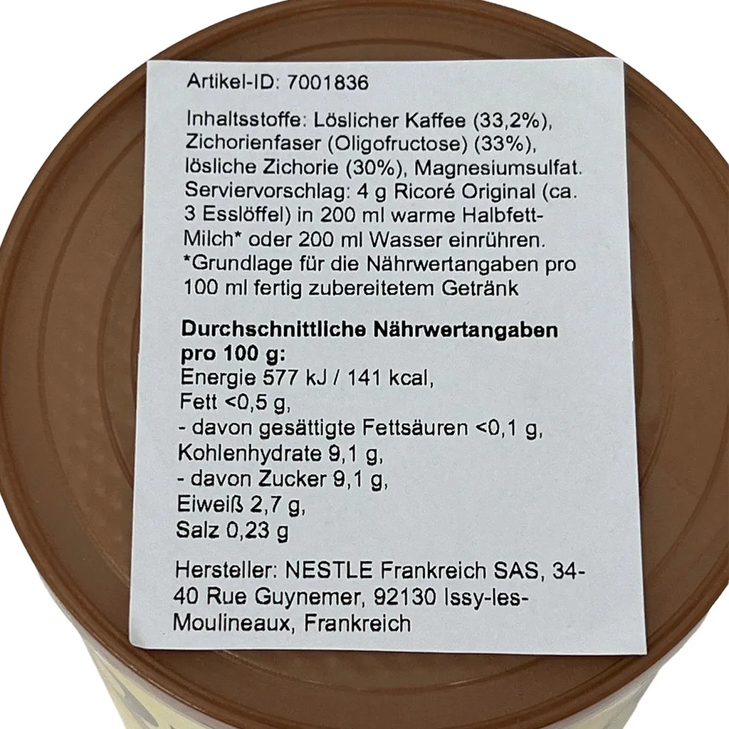 Nestlé® Nestle Ricore L'instant Douceur Instant Kaffee Mit Extrakten Aus Der Zichorie Wurzel 3 X 260 Gramm 6 Nestlé® Nestle Ricore L'instant Douceur Instant Kaffee Mit Extrakten Aus Der Zichorie Wurzel 3 X 260 Gramm – Bild 5