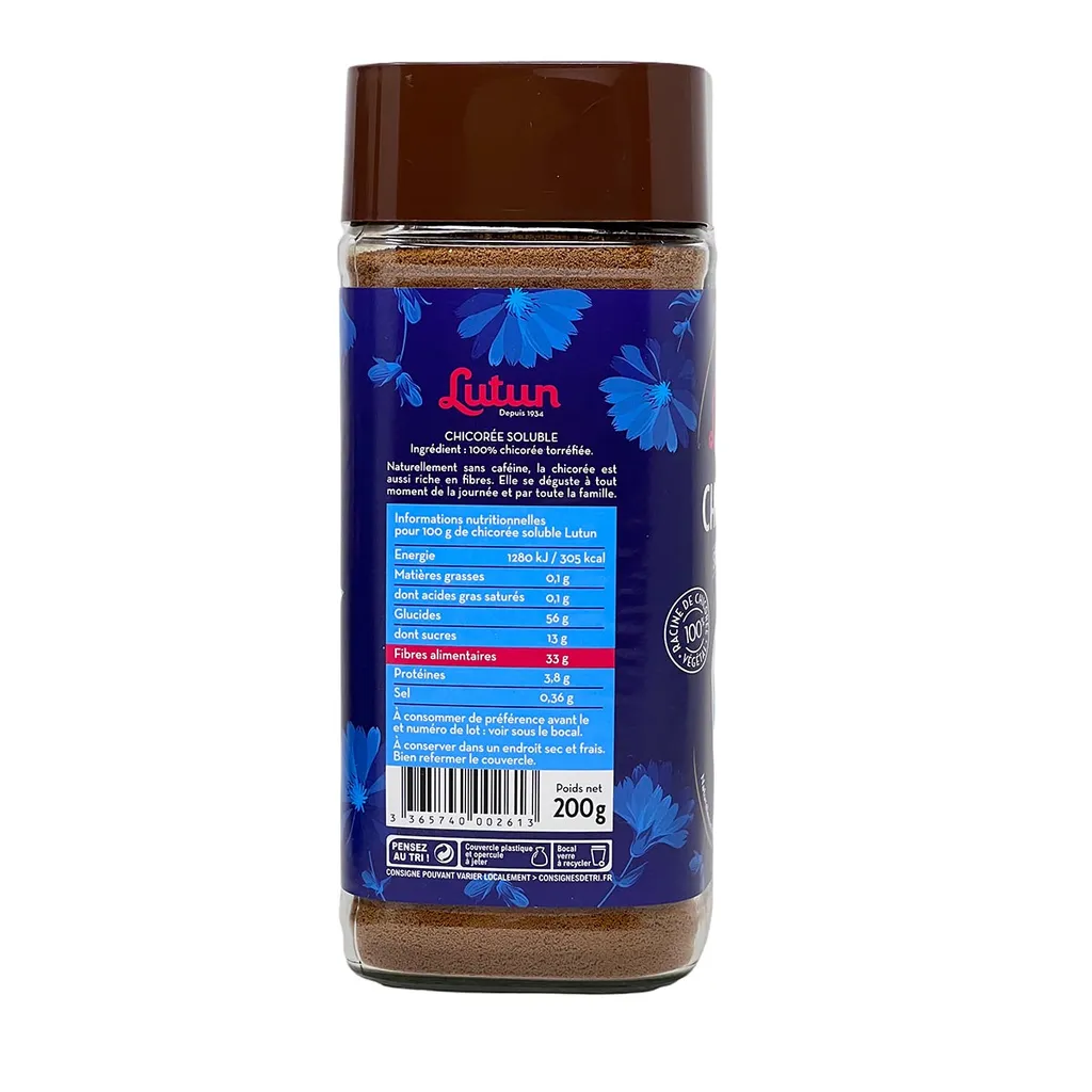 LUTUN Chicorée Soluble - Aufguss Kaffeeersatz Aus Zichorie Koffeinfrei 200 Gramm - Original Aus Frankreich 6 LUTUN Chicorée Soluble - Aufguss Kaffeeersatz Aus Zichorie Koffeinfrei 200 Gramm - Original Aus Frankreich – Bild 4