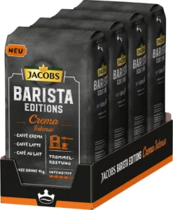Kaffeeprodukte 17 Jacobs Barista Editions Crema Intense, Bohnenkaffee, Ganze Bohnen, Röstkaffee, Kaffeebohnen, 4 X 1000 G