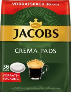 JACOBS Kaffeepads Crema Classic UTZ- 5 X 36 Getränke Pads Vorteilspack -Kaffeeprodukte c91c60512182af693634ee851ddc045c