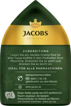 JACOBS Pads Crema Kräftig 270 Getränke - 15x18 Kaffeepads Senseo Kompatibel 15 JACOBS Pads Crema Kräftig 270 Getränke - 15x18 Kaffeepads Senseo Kompatibel -Kaffeeprodukte cb8ffe5766cafe8ff6e154736d53b501