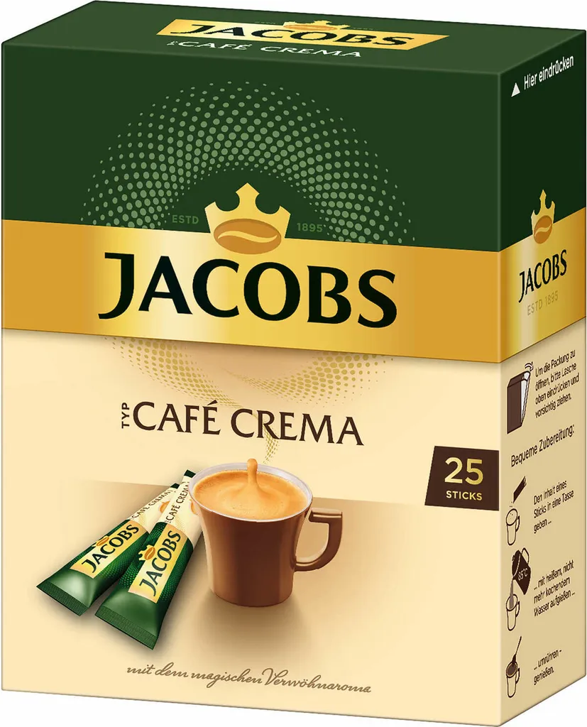 JACOBS Typ Cafe Crema Löslicher Kaffee 12 X 25 Sticks 5 JACOBS Typ Cafe Crema Löslicher Kaffee 12 X 25 Sticks – Bild 3