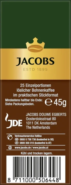 Jacobs Typ Espresso Sticks | Löslicher Kaffee | 25 Portionen -Kaffeeprodukte d0d3055304e6311a5038922c79425c6e